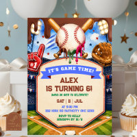 Boy Dripping Ice Cream Baseball Birthday Party