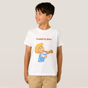 Boy eating a huge slice of pizza T-Shirt