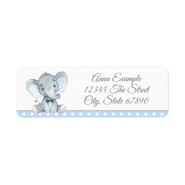 Boy Elephant Address Labels (Front)