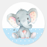 Boy Elephant Baby Shower Blue