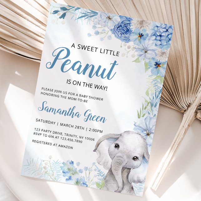 Boy Elephant Baby Shower Invitation (Creator Uploaded)