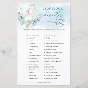 Boy Elephant Eucalyptus Storybook Character Match