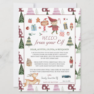 Boy Elf Kids Christmas Elf Hello Letter