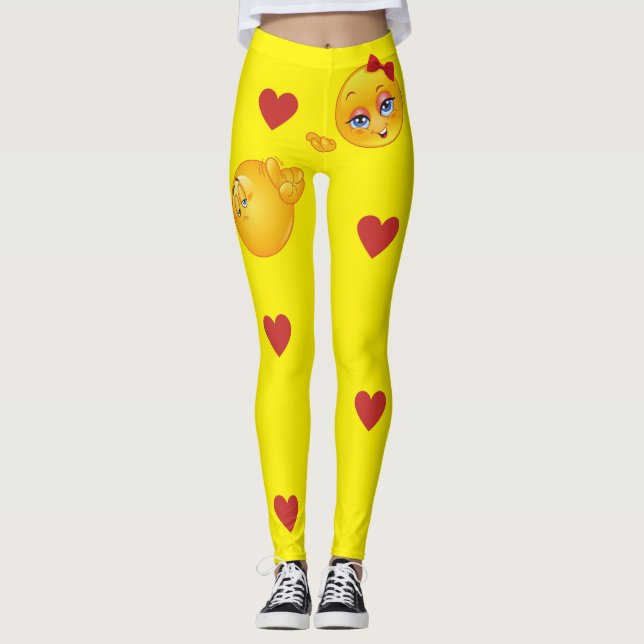 "Boy Emoji Says,'Don't Call Me' to the Girl Emoji" Leggings (Front)