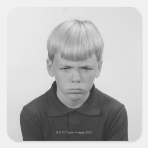 Boy Facial Expressions Square Sticker