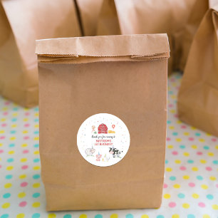 Boy Farm Animals Red Birthday  Classic Round Sticker