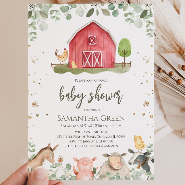 Boy Farm Baby Shower Invitation (Creator Uploaded)