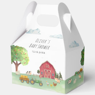 Boy Farmers Market Barnyard Tractor Baby Shower Favour Box
