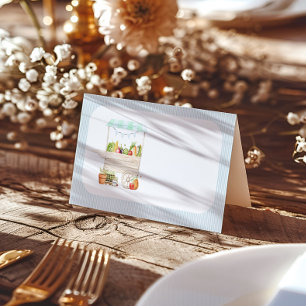 Boy Farmers Market Vegetable Stand Place Card