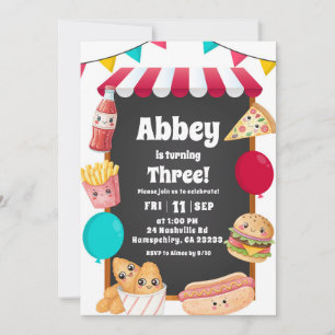 Boy Fast Food Birthday invitation