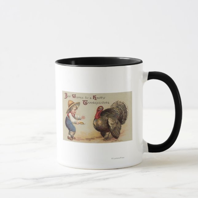 Boy Feeding Turkey Mug (Right)