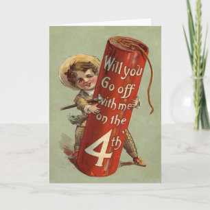 Boy Firework Firecracker Match Card