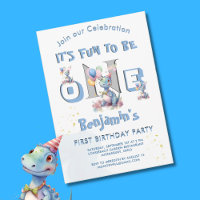 Boy First Birthday Fun One Dinosaur