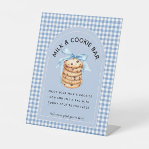Boy First Birthday Milk & Cookie Pedestal Sign