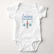 Boy First Christmas Snowflake Nutcracker Baby Body