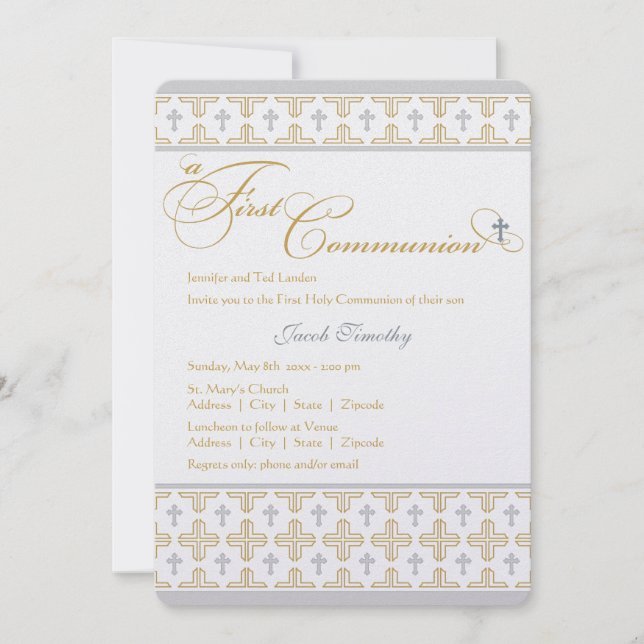 Boy First Communion Invitation (Front)