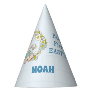 Boy First Easter Bunny on Flower Swing Party Hat