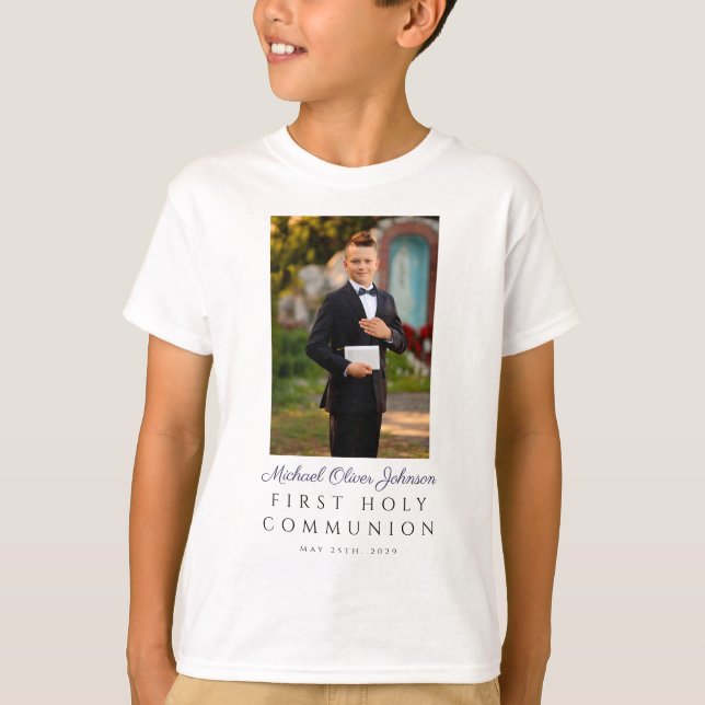 Boy First Holy Communion Photo T-Shirt (Front)