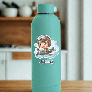 Boy Flying Airplane Clouds Fun Kids Personalized