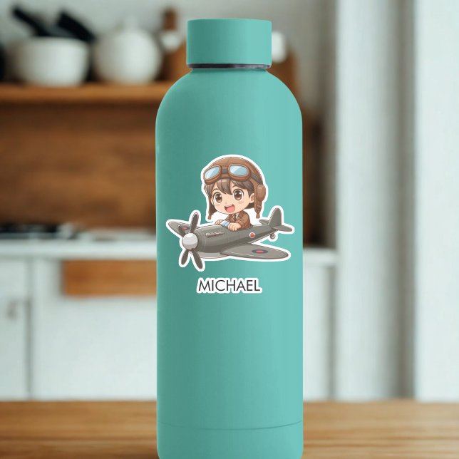 Boy Flying Airplane Cute Kids Personalized (Creator Uploaded)