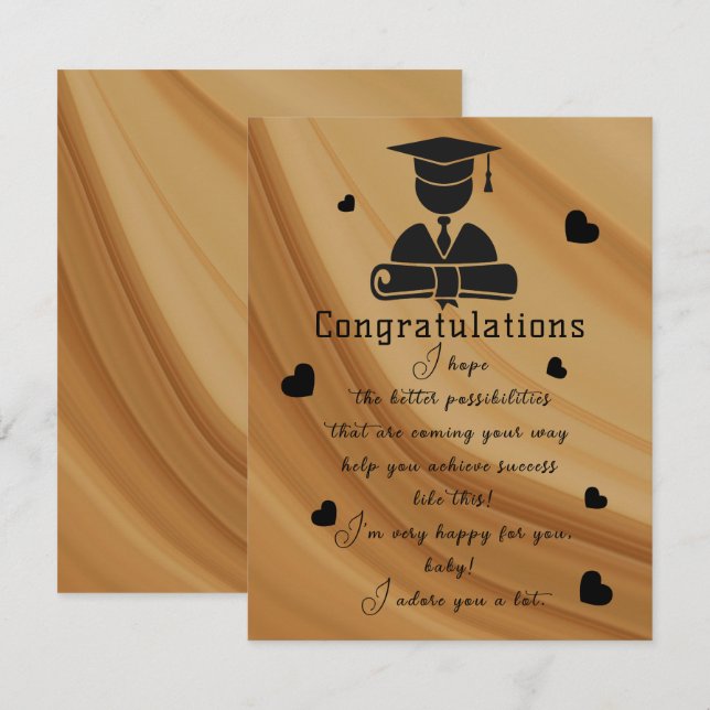 Boy friend's Graduation  Card (Front/Back)