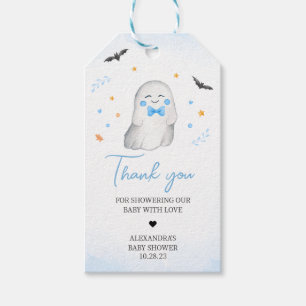 Boy Ghost Halloween Baby Shower Favour Tags