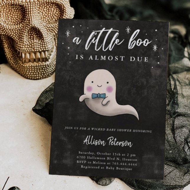 Boy Ghost Halloween Baby Shower Little Boo Invitation (Creator Uploaded)