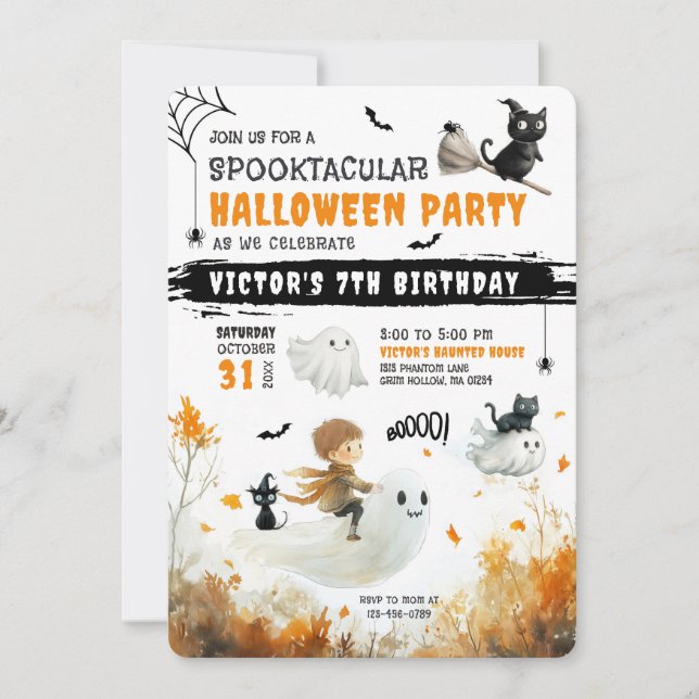 Boy Ghost Rider Halloween Party Invitation (Front)