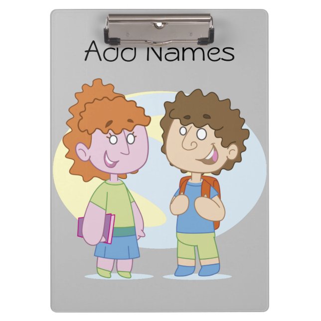 Boy Girl Back to School Clipboard (Front)