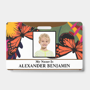Boy Girl Child Student Name School ID Card Custom Badge