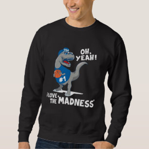 Boy Girl Dinosaur Basketball Madness For Kid Youth Sweatshirt