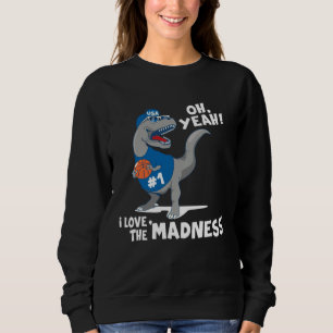 Boy Girl Dinosaur Basketball Madness For Kid Youth Sweatshirt
