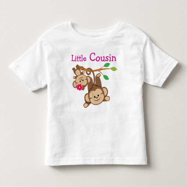 Boy, Girl Monkeys Little Cousin Toddler T-Shirt (Front)