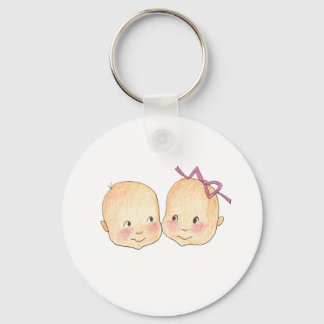 Boy Girl Twins Graphic Key Ring