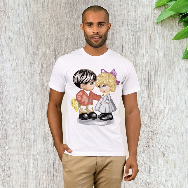 Boy Giving A Girl Flowers Mens T-Shirt (Creator Uploaded)