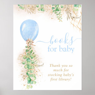 Boy Gold Glitter Eucalyptus Balloon Books For Baby Poster
