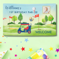 Boy Golf Theme 1st Birthday Party Photo