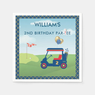 Boy Golf Theme 2nd Birthday Party Napkins
