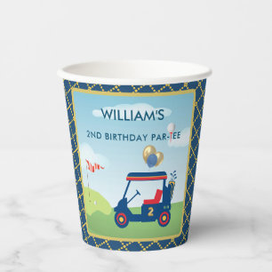 Boy Golf Theme 2nd Birthday Party Paper Cups