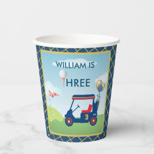 Boy Golf Theme 3rd Birthday Party Paper Cups