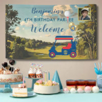 Boy Golf Theme 4th Birthday Party Banner