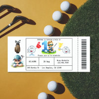 Boy Golf Ticket Style 1st Birthday Party