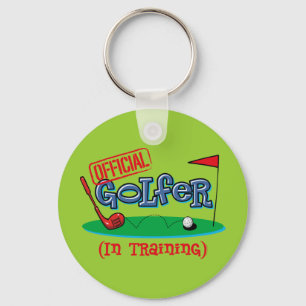 Boy Golfer In Training Key Ring
