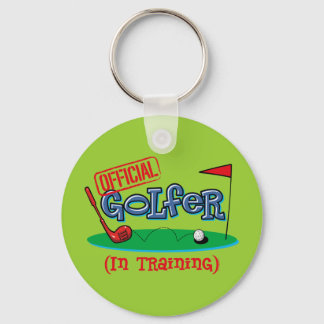 Boy Golfer In Training Key Ring