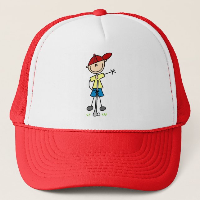 Boy Golfer Tshirts and Gifts Trucker Hat (Front)