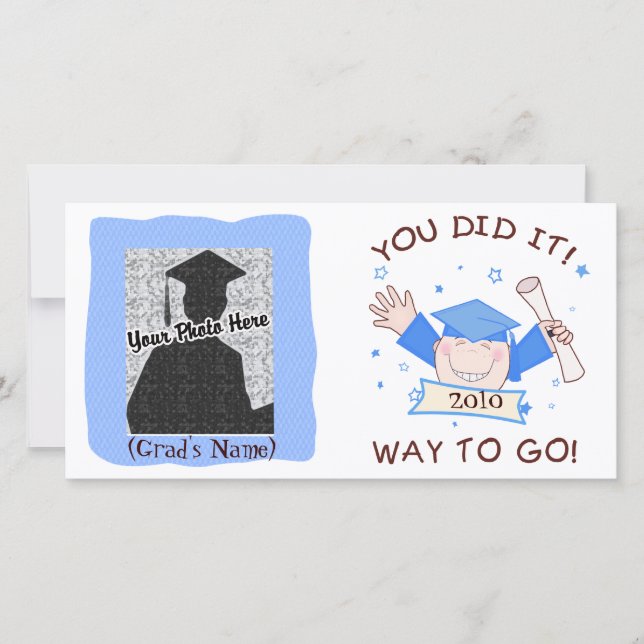 Boy Graduate Kindergarten / Preschool Photo Card (Front)