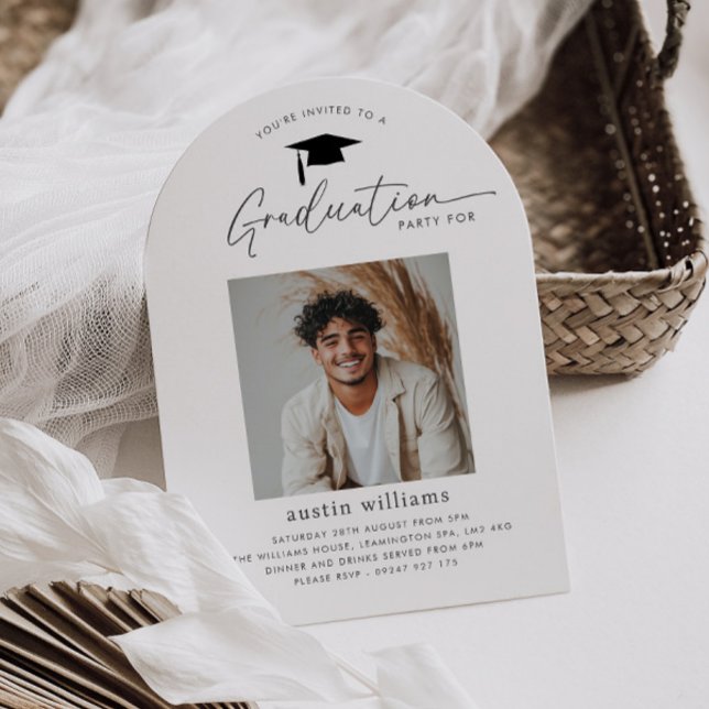 Boy Graduation Party Photo Invitation (Creator Uploaded)