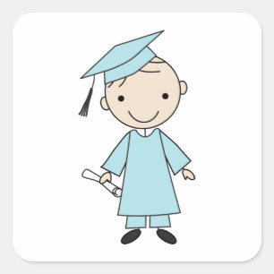Boy Graduation Square Sticker
