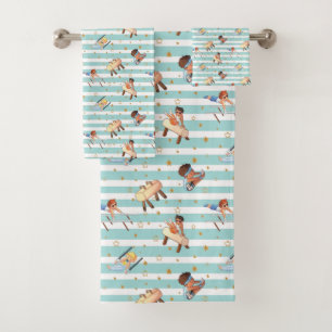 Boy Gymnast - Rings Parallel Bars Pommel Horse  Bath Towel Set
