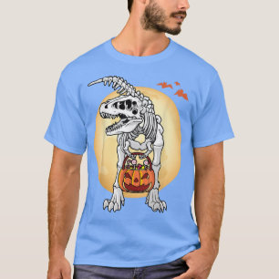 Boy Halloween-Shirt Dinosaur Skeleton Pumpkin-Shir T-Shirt